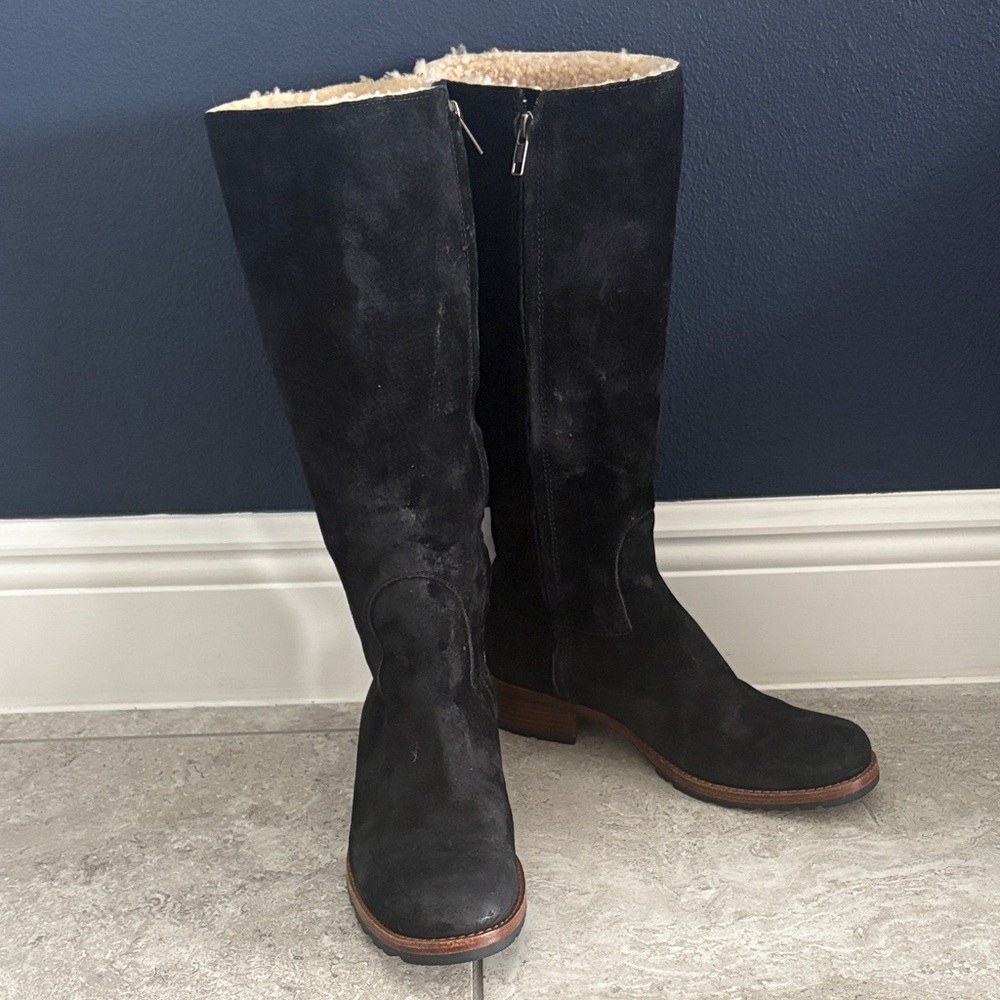 UGG Black Suede Winter Boots - Picture 2 of 8